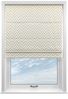 Chevron Stripe, Taupe - Motorised Roman Blind